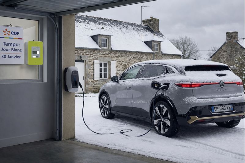 Recharge d’une voiture électrique à domicile en hiver avec l’option Tempo d’EDF