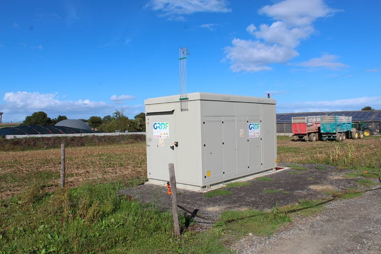 Point d'injection GRDF du biogaz avec le méthaniseur au fond