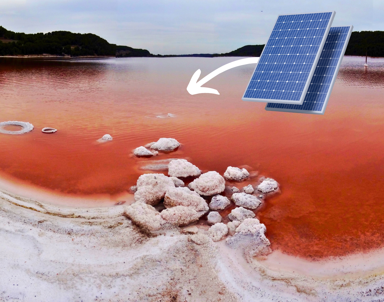Des panneaux solaires flottants sur un lac de saumure : pourquoi c’est un sacré défi