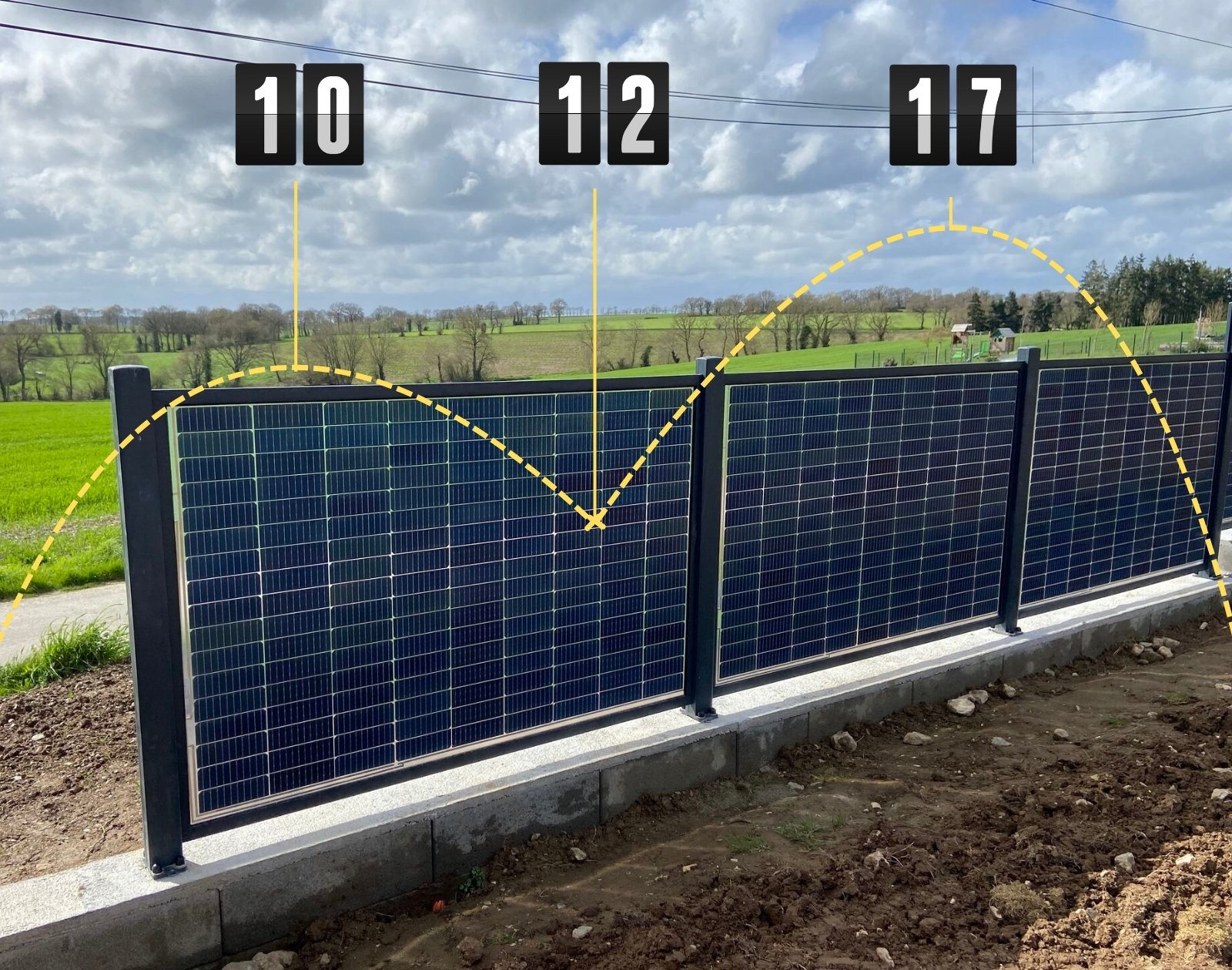 Voici l’étonnante production d’une clôture en panneaux solaires verticaux