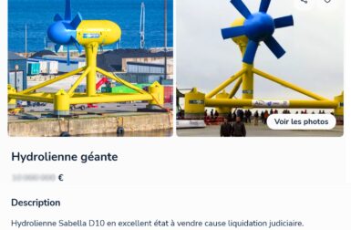 À vendre cause faillite : hydrolienne géante parfaitement fonctionnelle en Bretagne