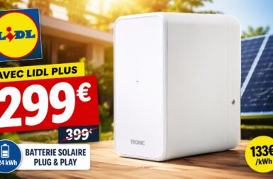 Batterie solaire Tronic Lidl 2,24 kWh avec écran LED et connecteurs MC4, prix 299 euros